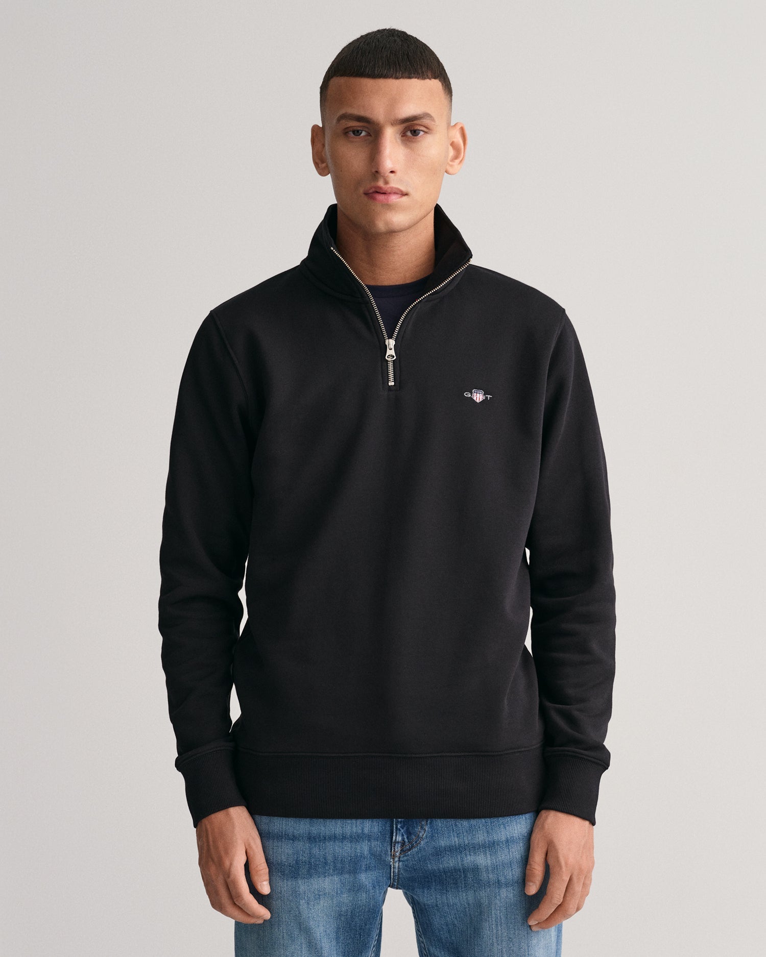 Men's Shield Half-Zip Sweatshirt - BLACK