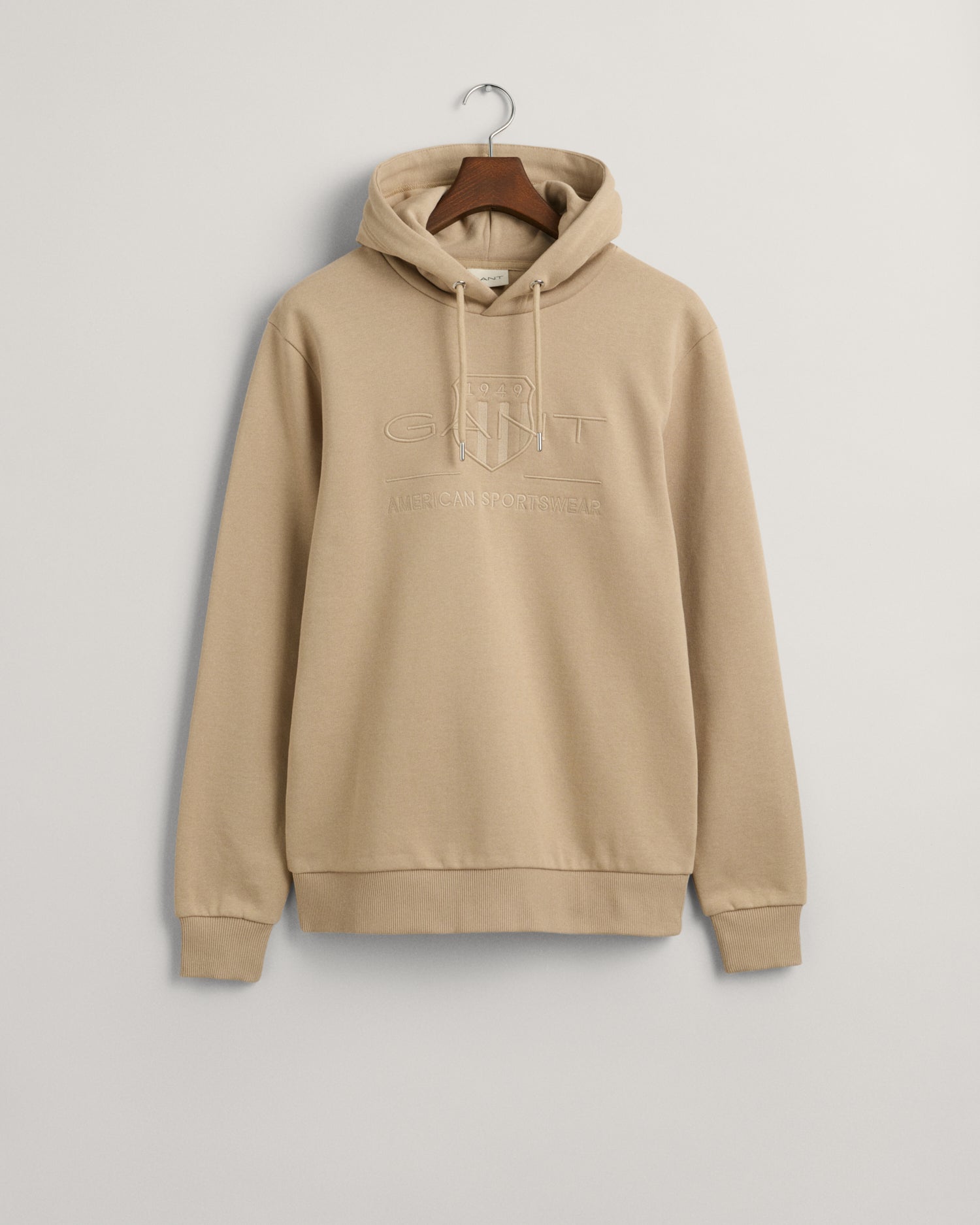 Men's Tonal Shield Hoodie - CONCRETE BEIGE