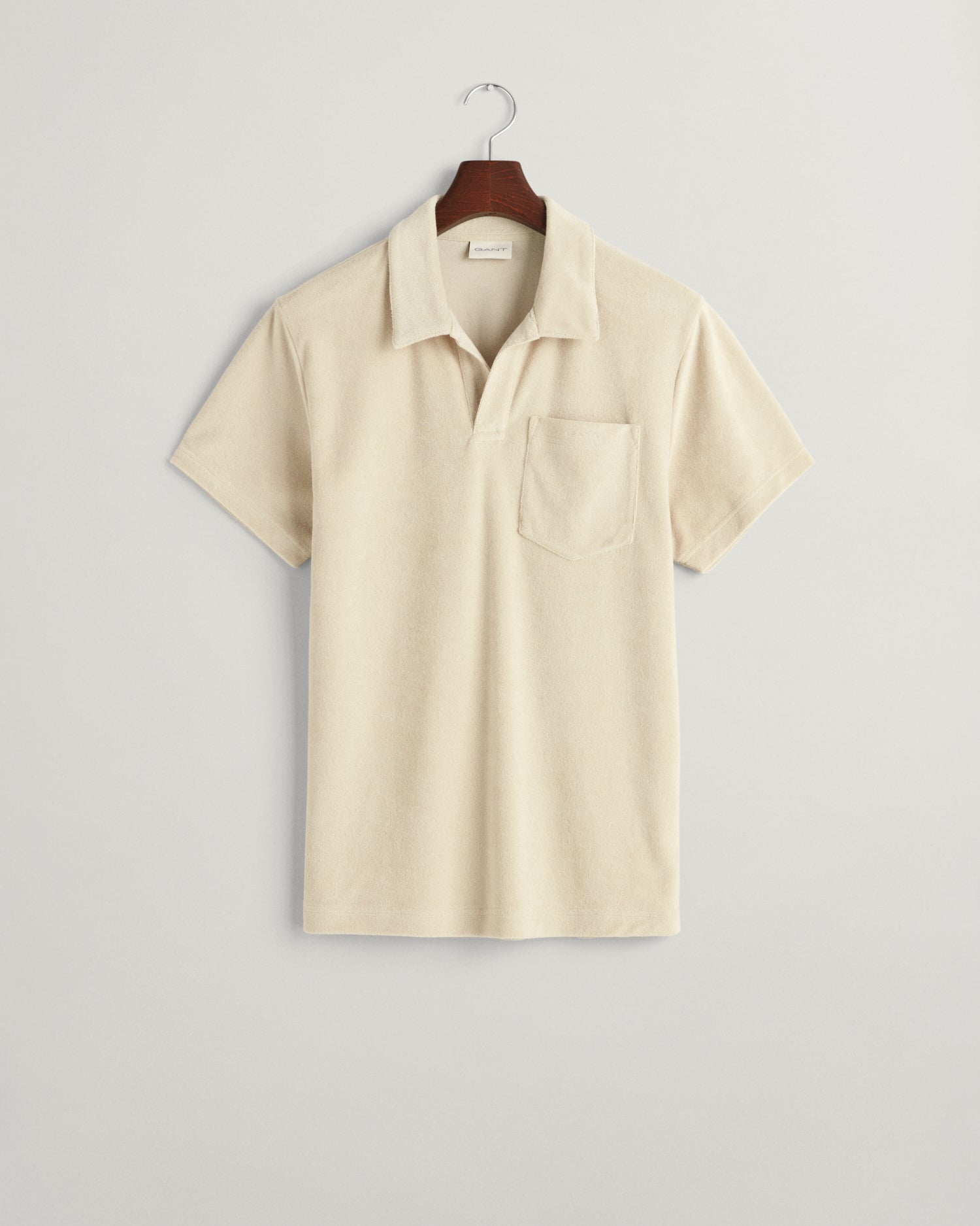 Men's Terry Cloth Piqué Polo Shirt - SILKY BEIGE