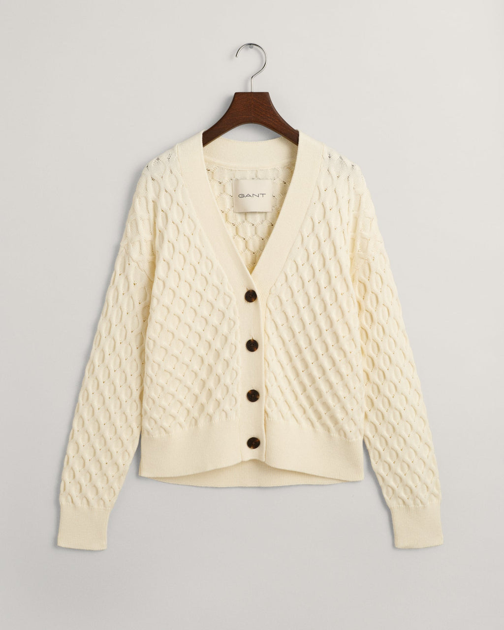 Women's Textured Knit Cardigan - CREAM
