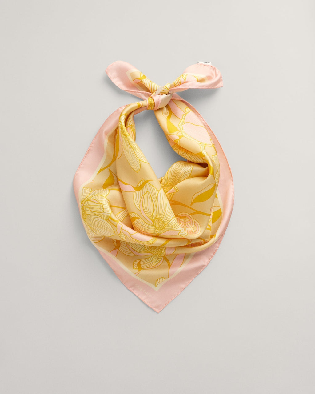 Women's Magnolia Print Silk Scarf - DUSTY YELLOW